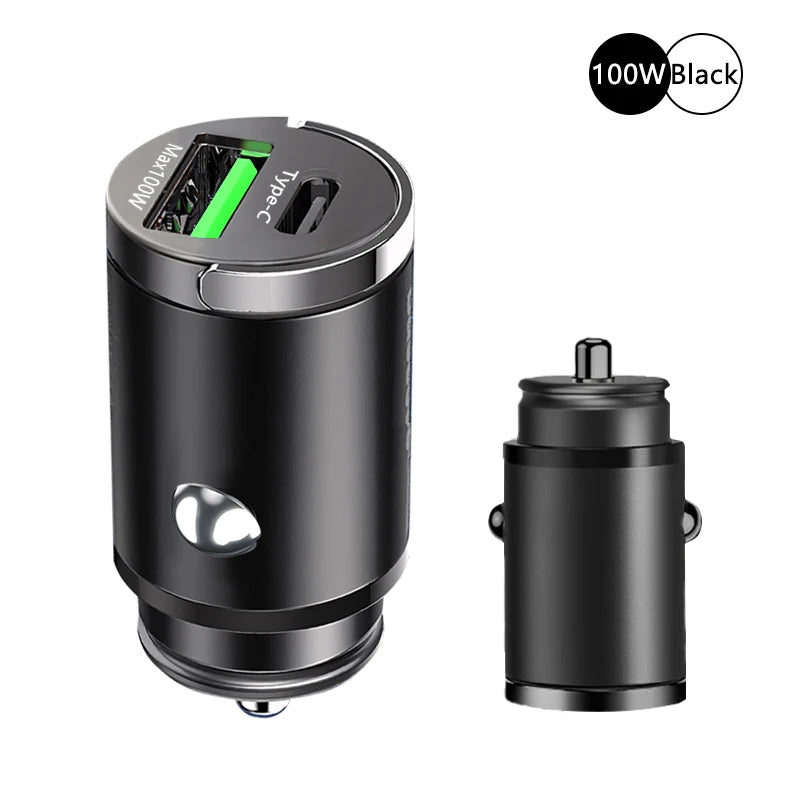 100W Mini Car Charger USB / Type C