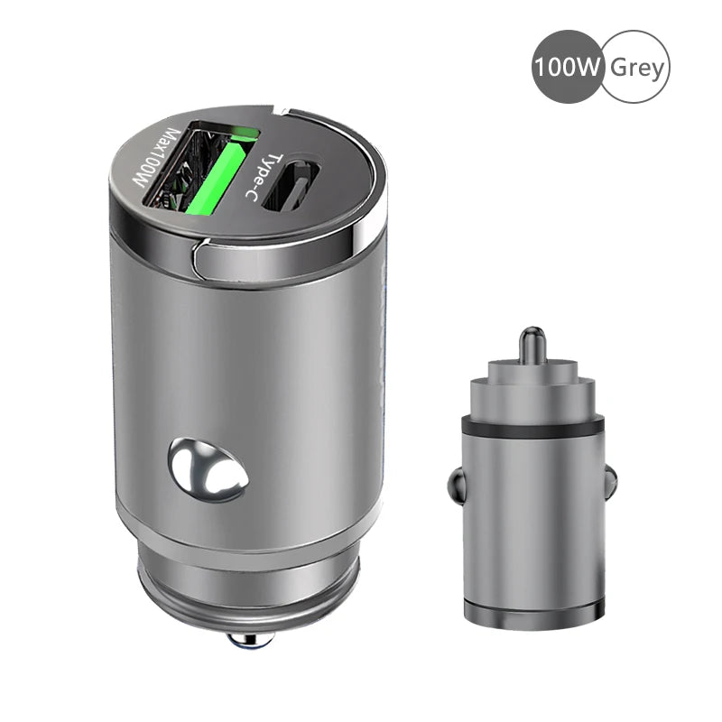 100W Mini Car Charger USB / Type C