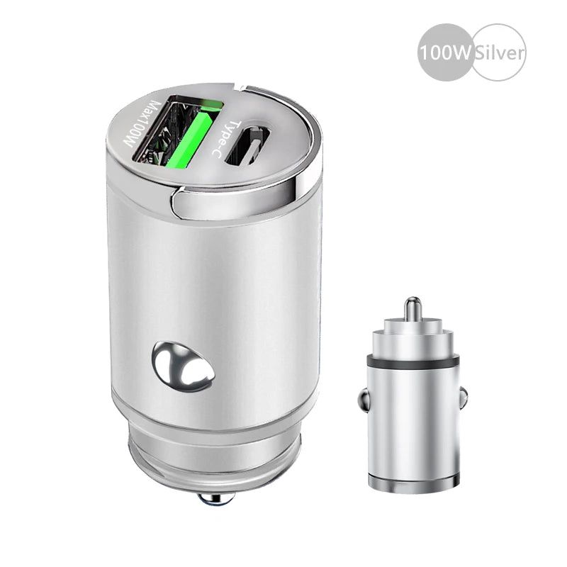 100W Mini Car Charger USB / Type C